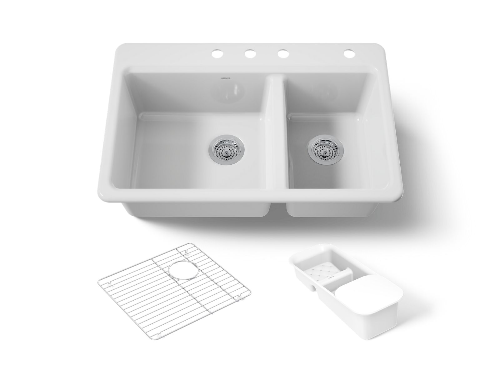 Riverby 33" top-mount double-bowl workstation kitchen sink