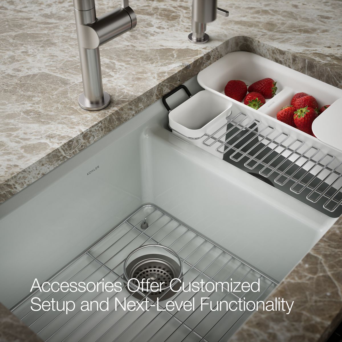 Riverby Undermount Double-Bowl Workstation Kitchen Sink | K-8669