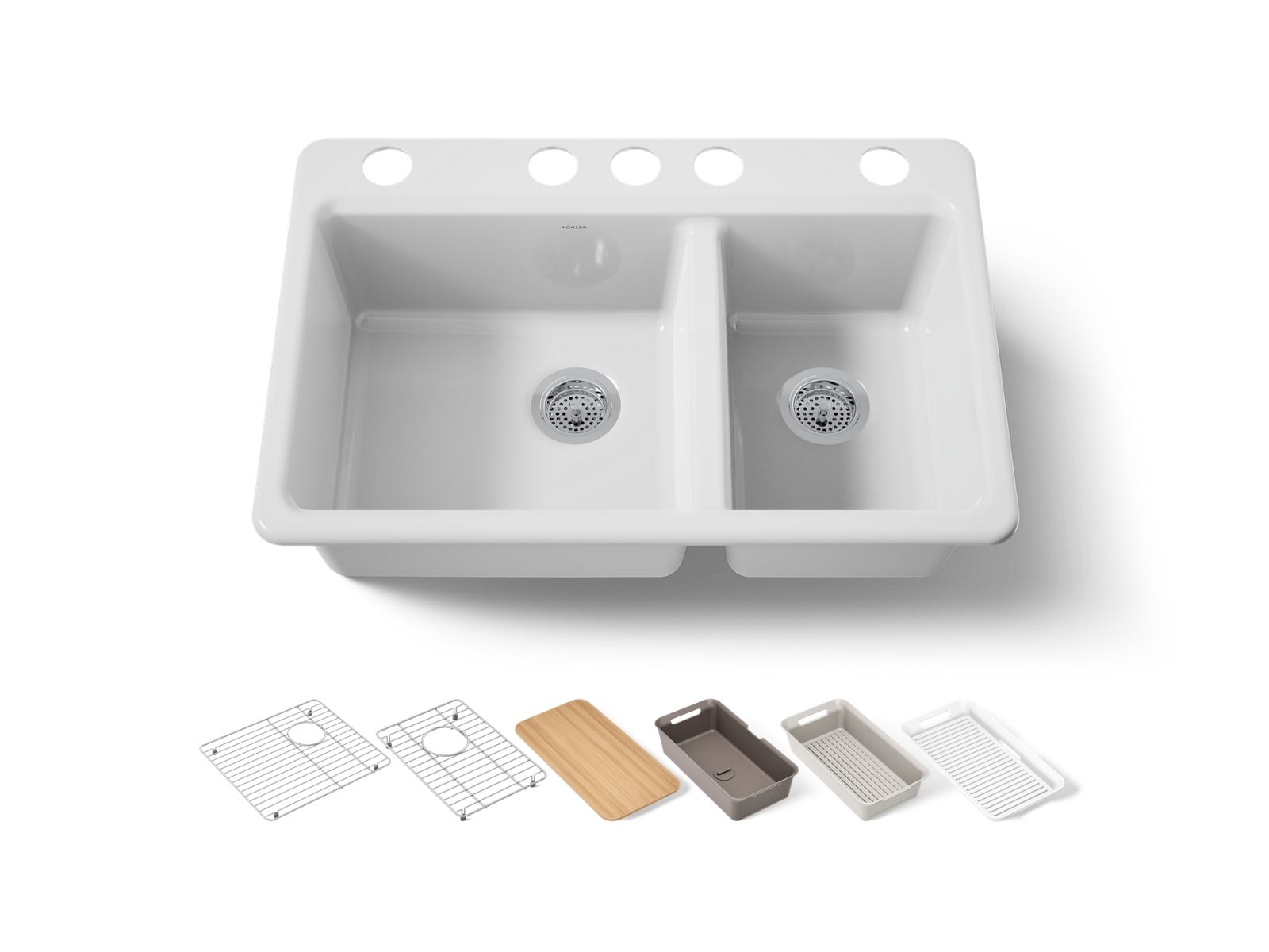 Riverby 33" undermount double-bowl workstation kitchen sink