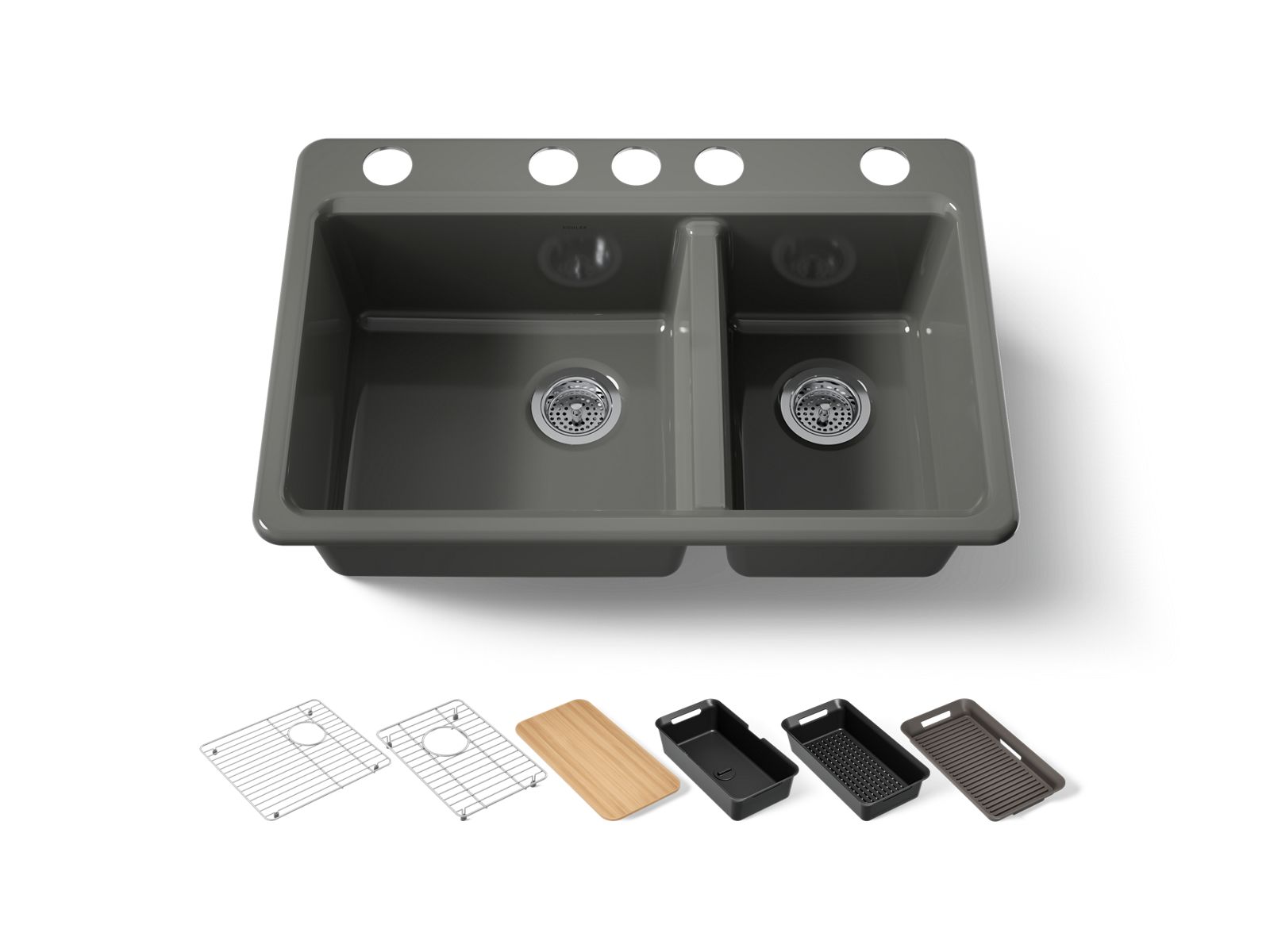 Riverby 33" undermount double-bowl workstation kitchen sink