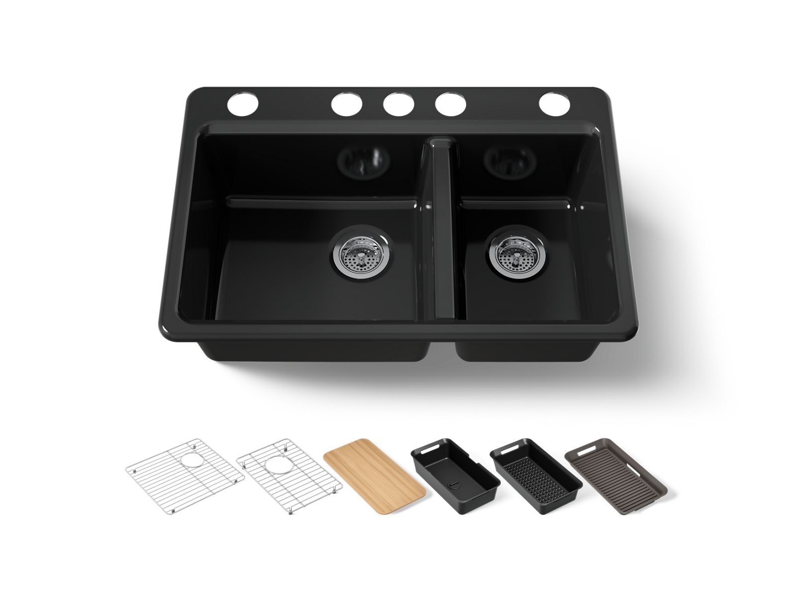 Riverby 33" undermount double-bowl workstation kitchen sink