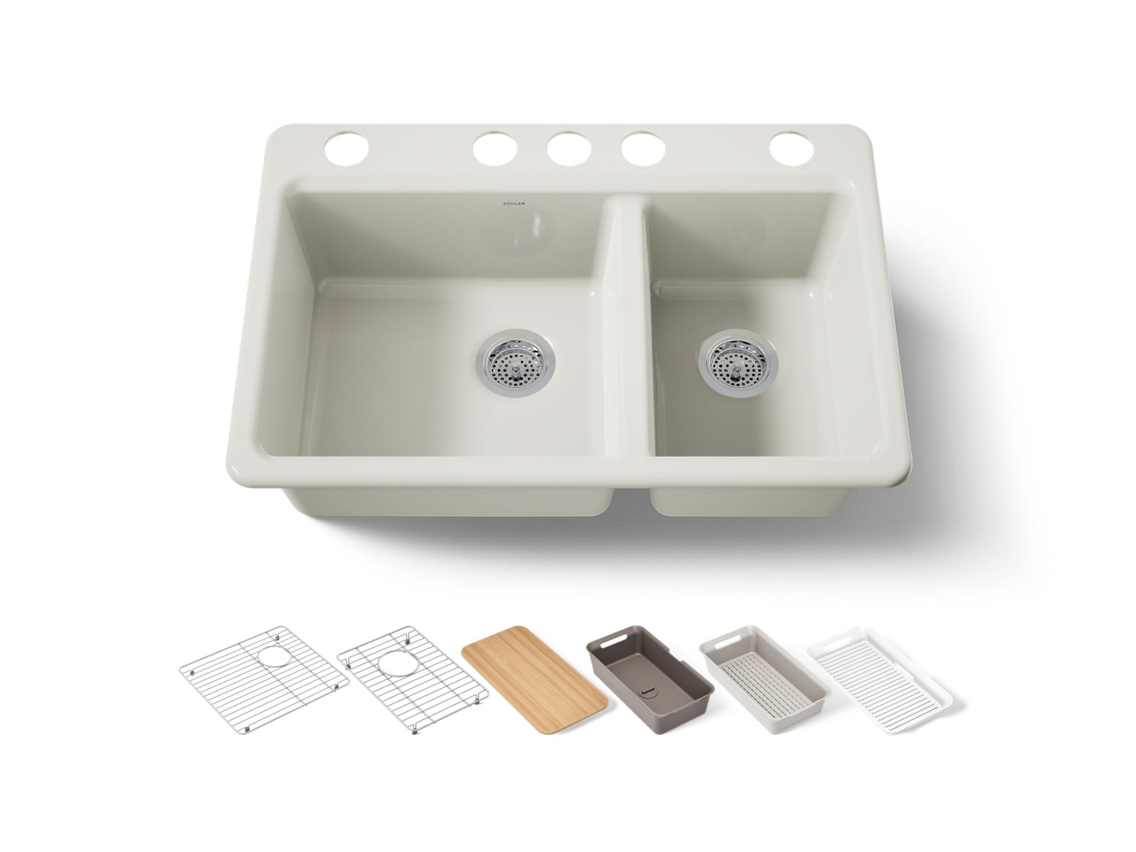 Riverby 33" undermount double-bowl workstation kitchen sink
