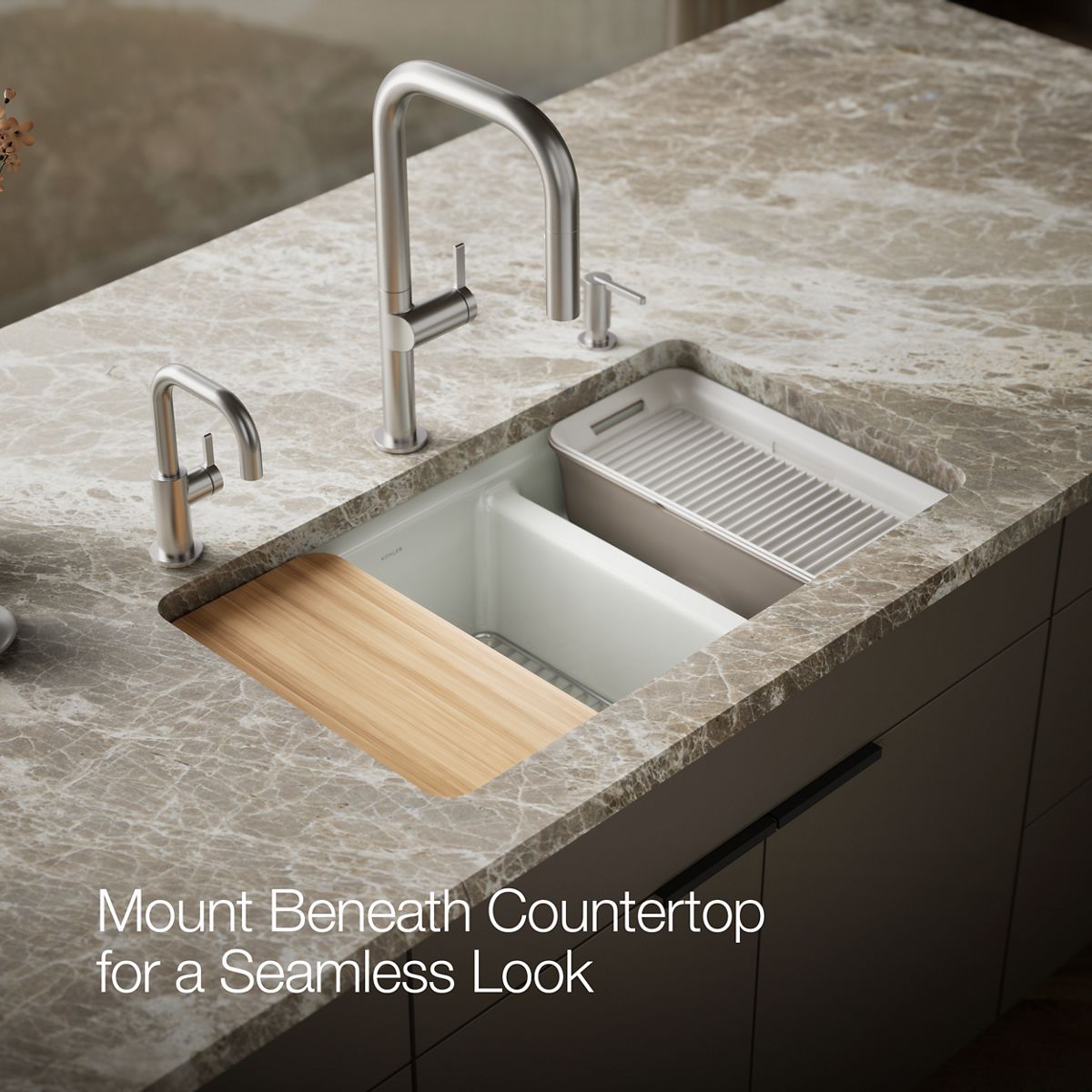 Riverby Undermount Workstation Sink | K-8669-5UPC | KOHLER