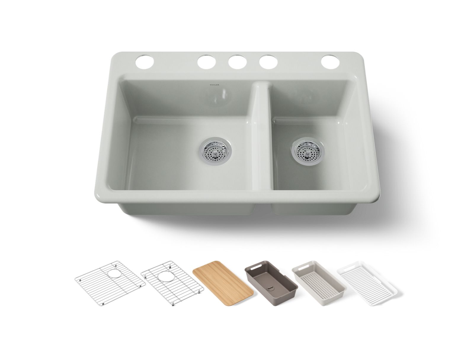 Riverby 33" undermount double-bowl workstation kitchen sink