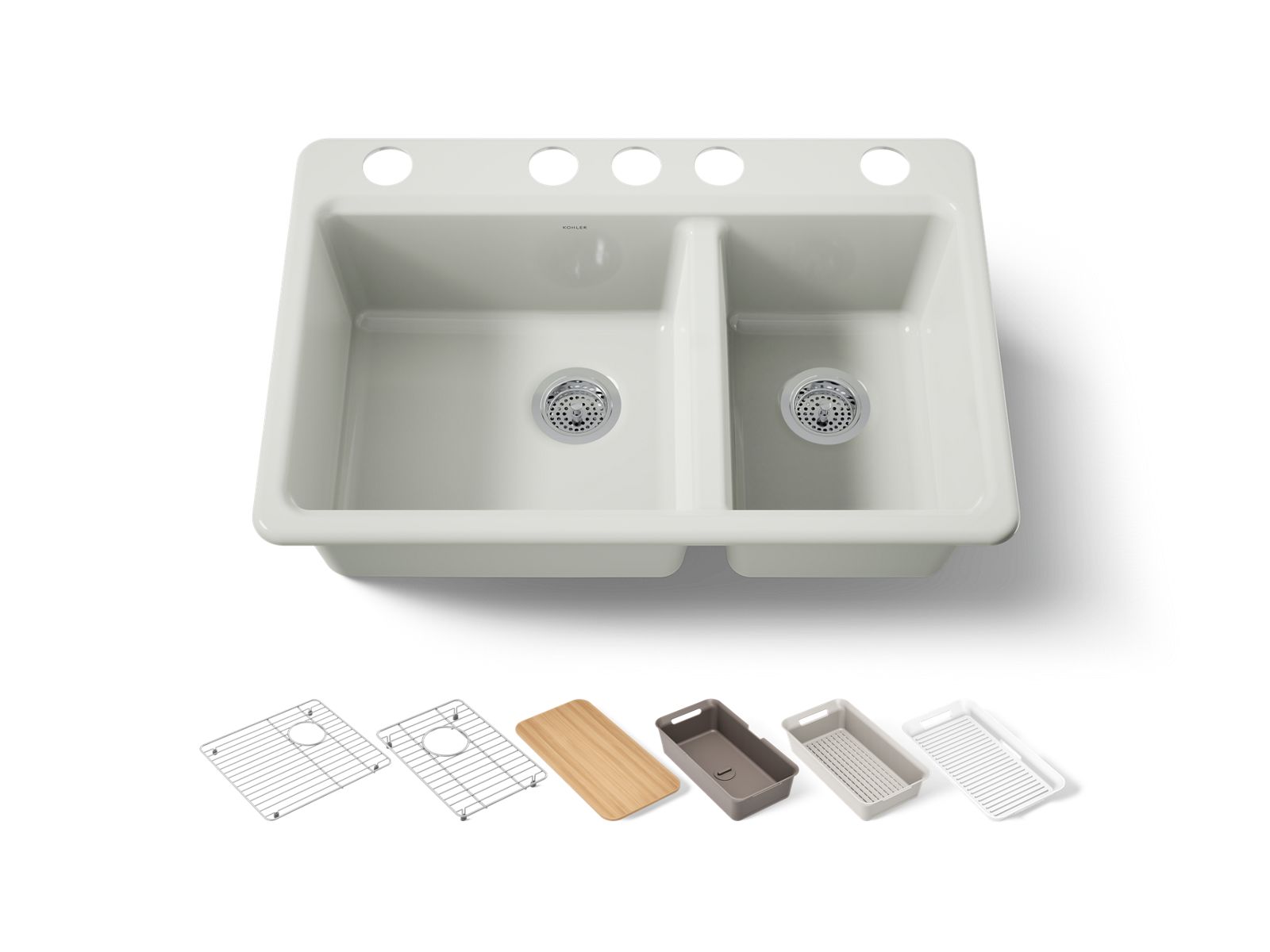 Riverby 33" undermount double-bowl workstation kitchen sink