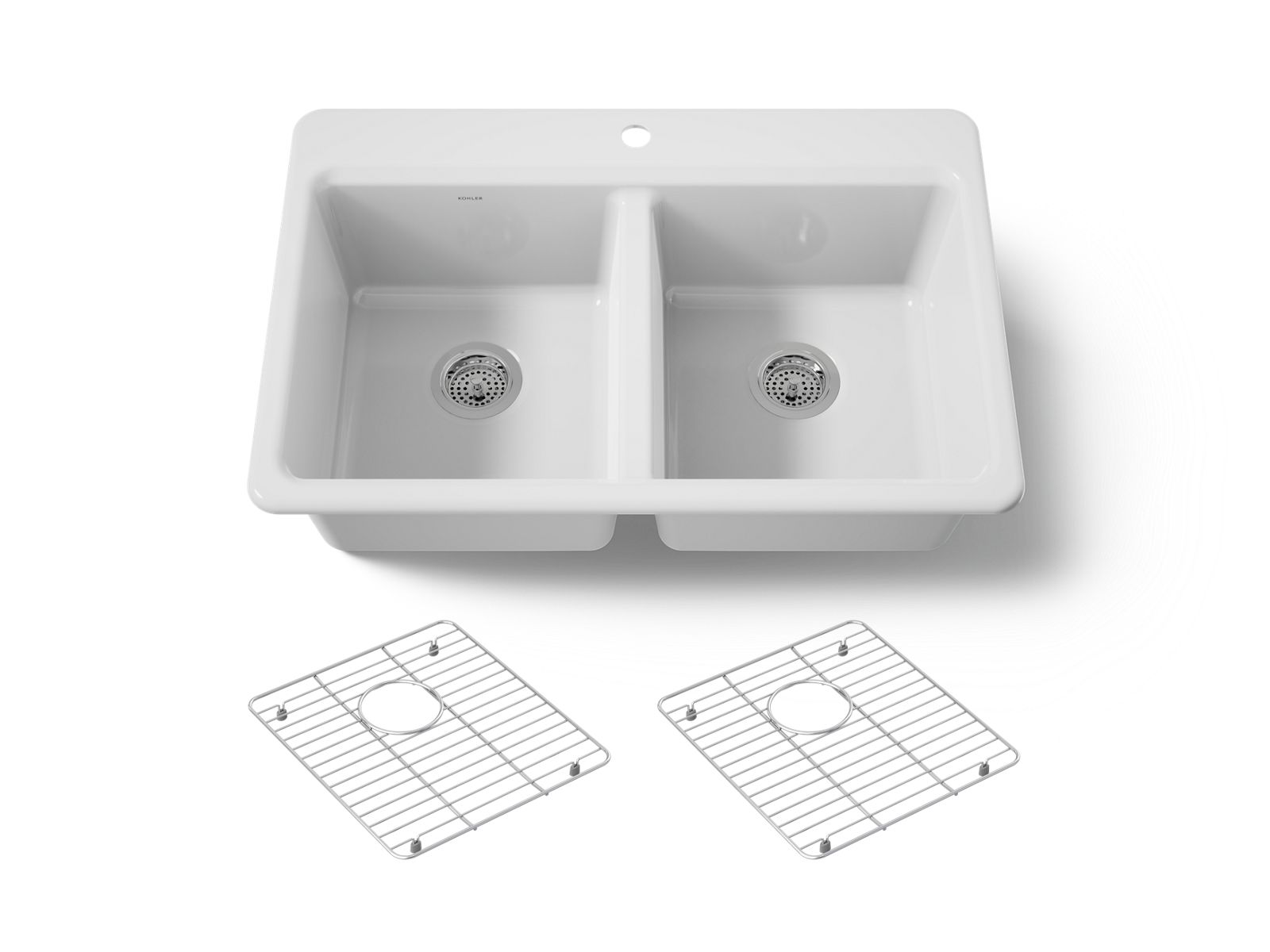 Riverby 33" top-mount double-bowl kitchen sink