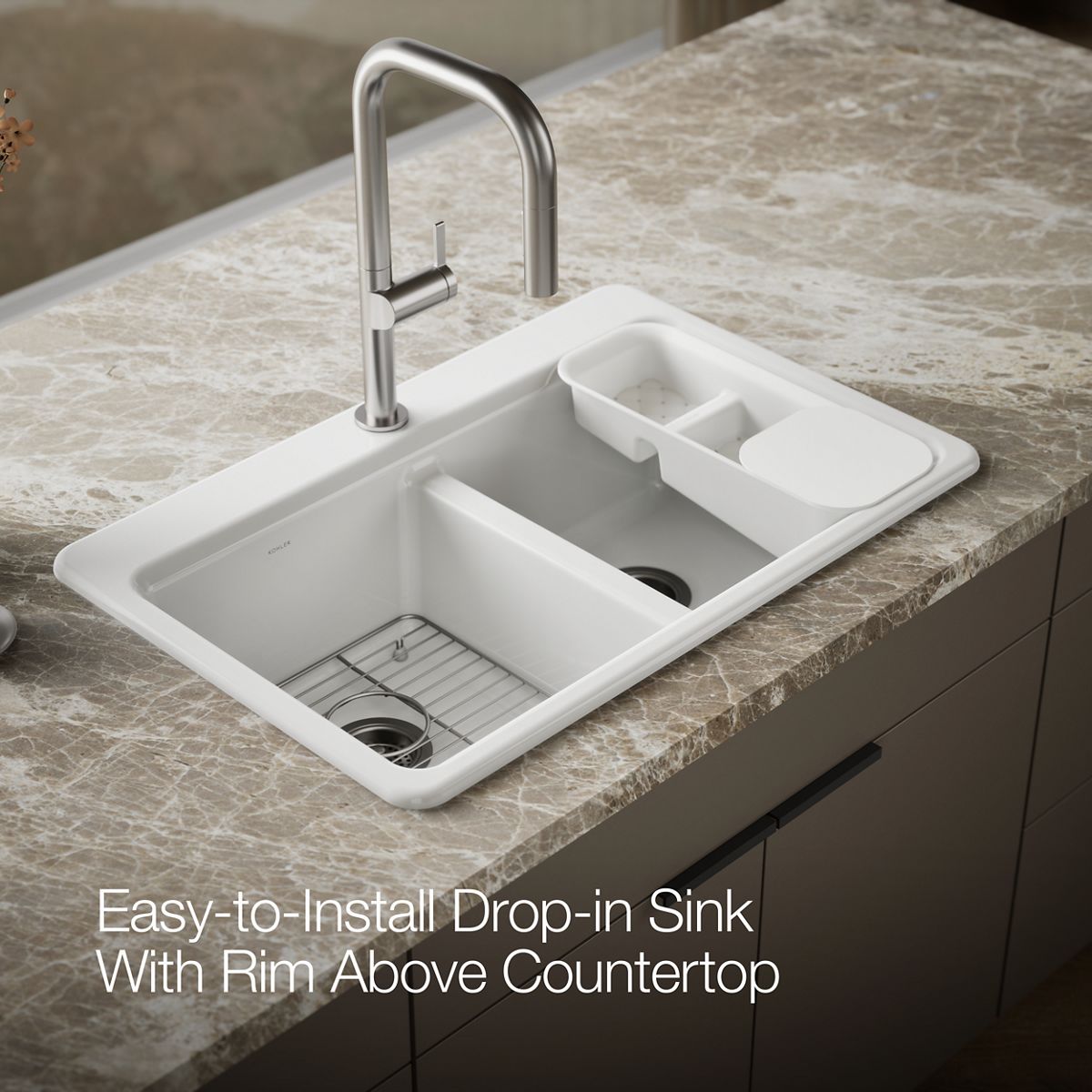 Riverby Top-Mount Double-Equal Workstation Kitchen Sink, Single