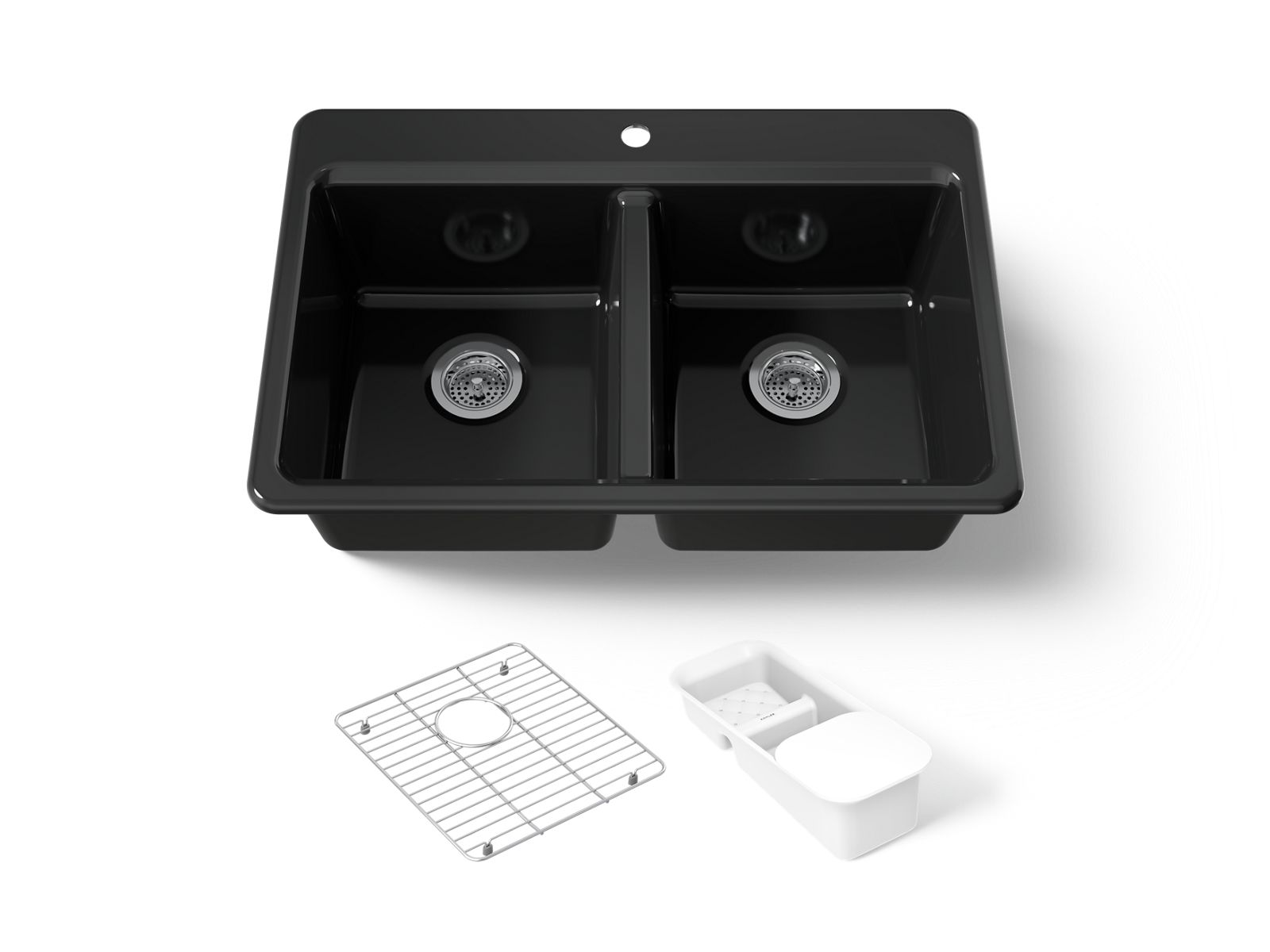 Riverby 33" top-mount double-bowl workstation kitchen sink