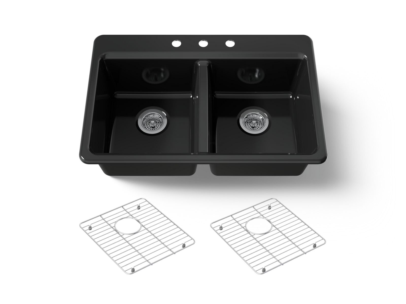 Riverby 33" top-mount double-bowl kitchen sink
