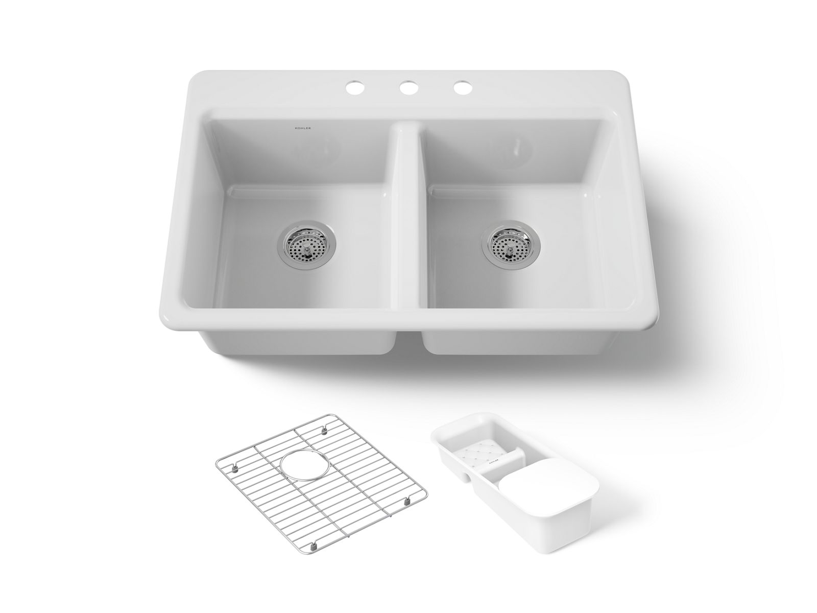 Riverby 33" top-mount double-bowl workstation kitchen sink
