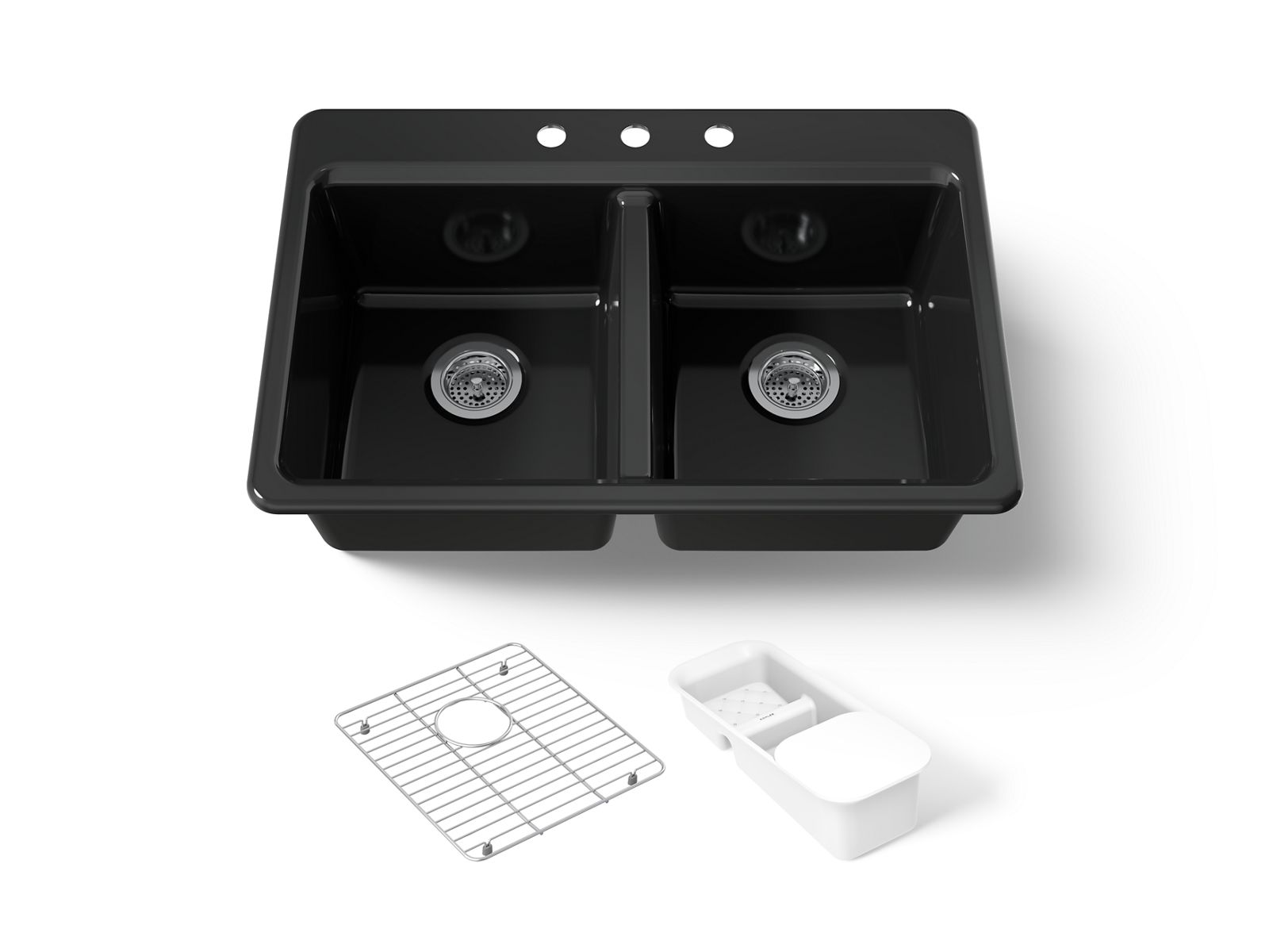 Riverby 33" top-mount double-bowl workstation kitchen sink