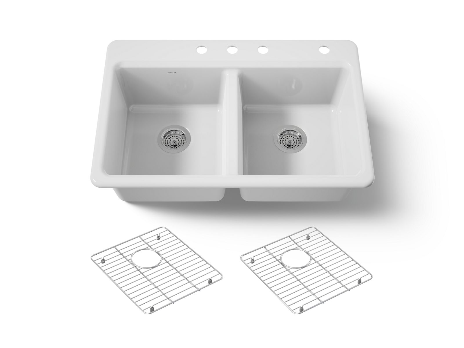 Riverby 33" top-mount double-bowl kitchen sink