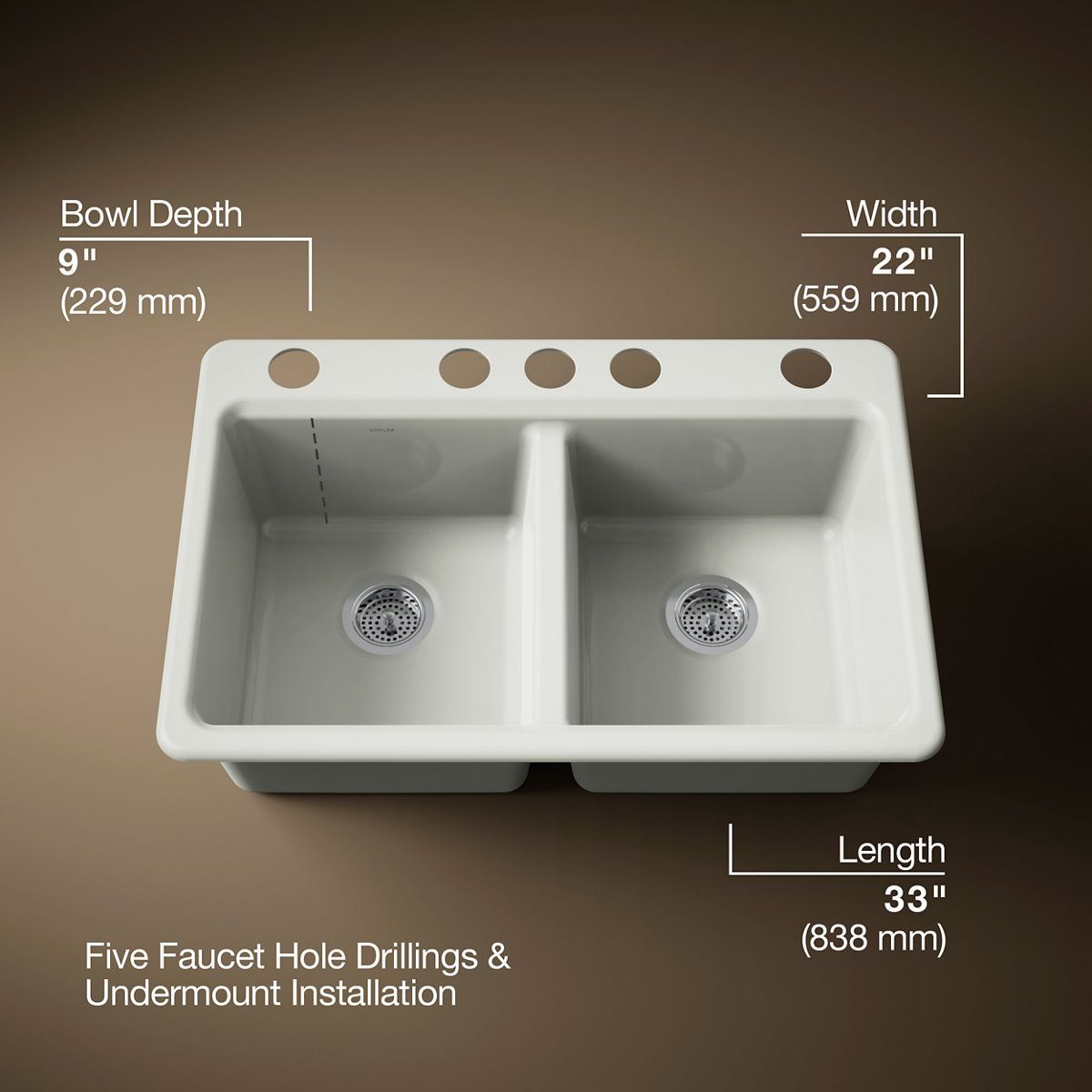 3/4 view of product with dimensions