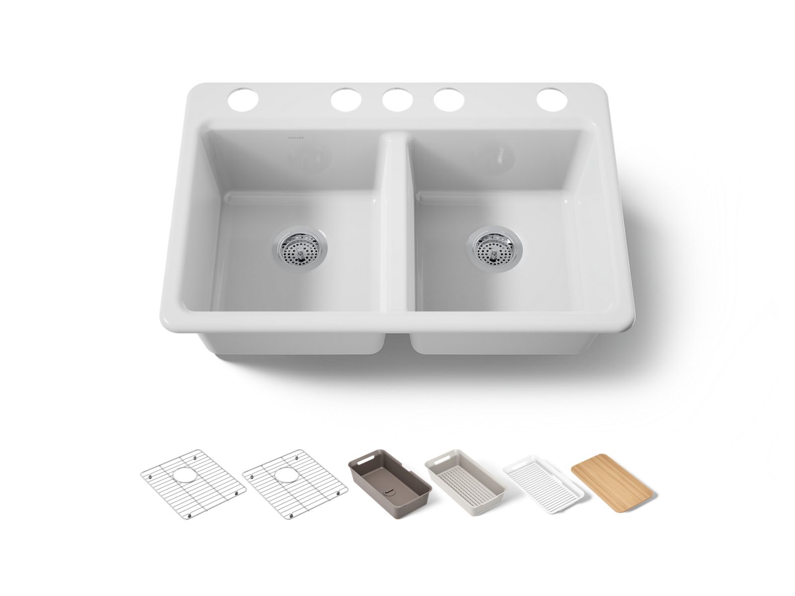 Riverby 33" undermount double-bowl workstation kitchen sink