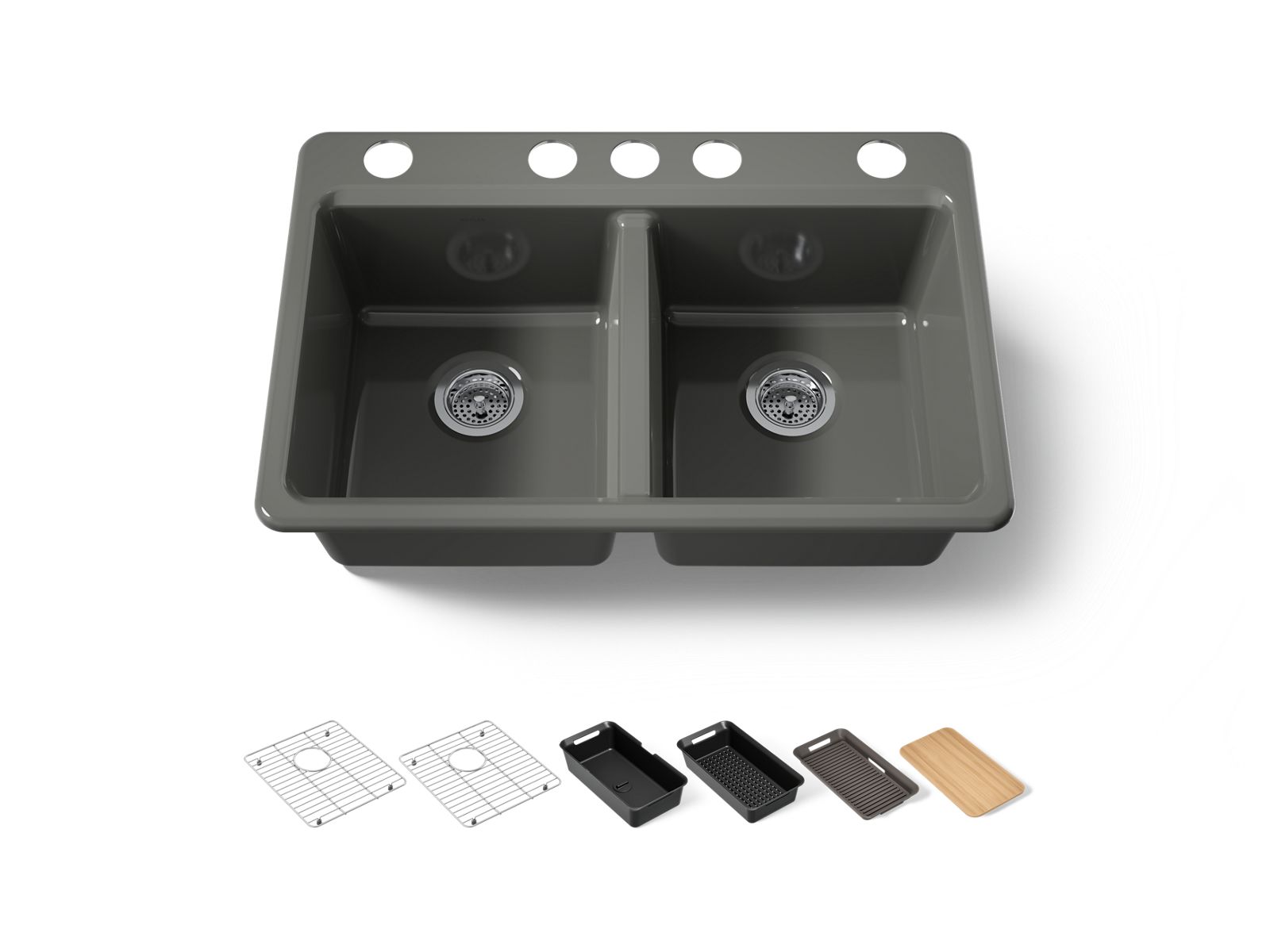 Riverby 33" undermount double-bowl workstation kitchen sink