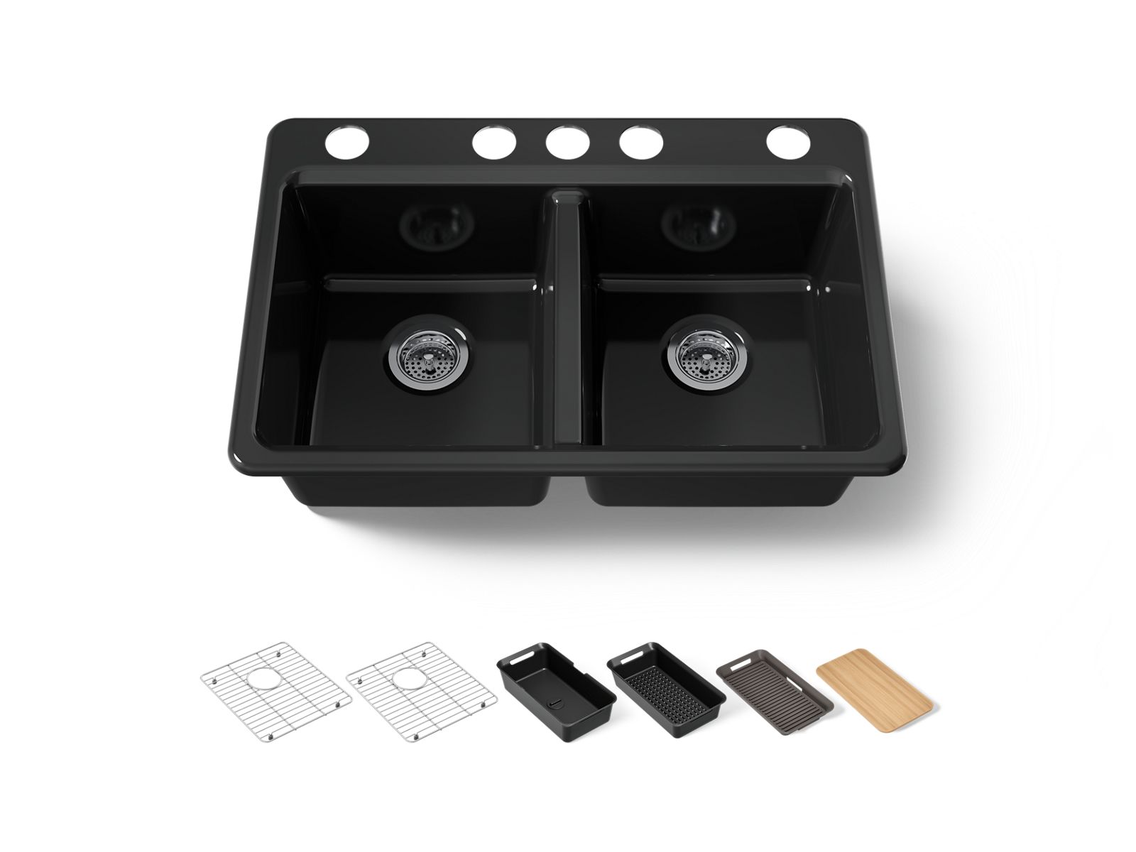 Riverby 33" undermount double-bowl workstation kitchen sink