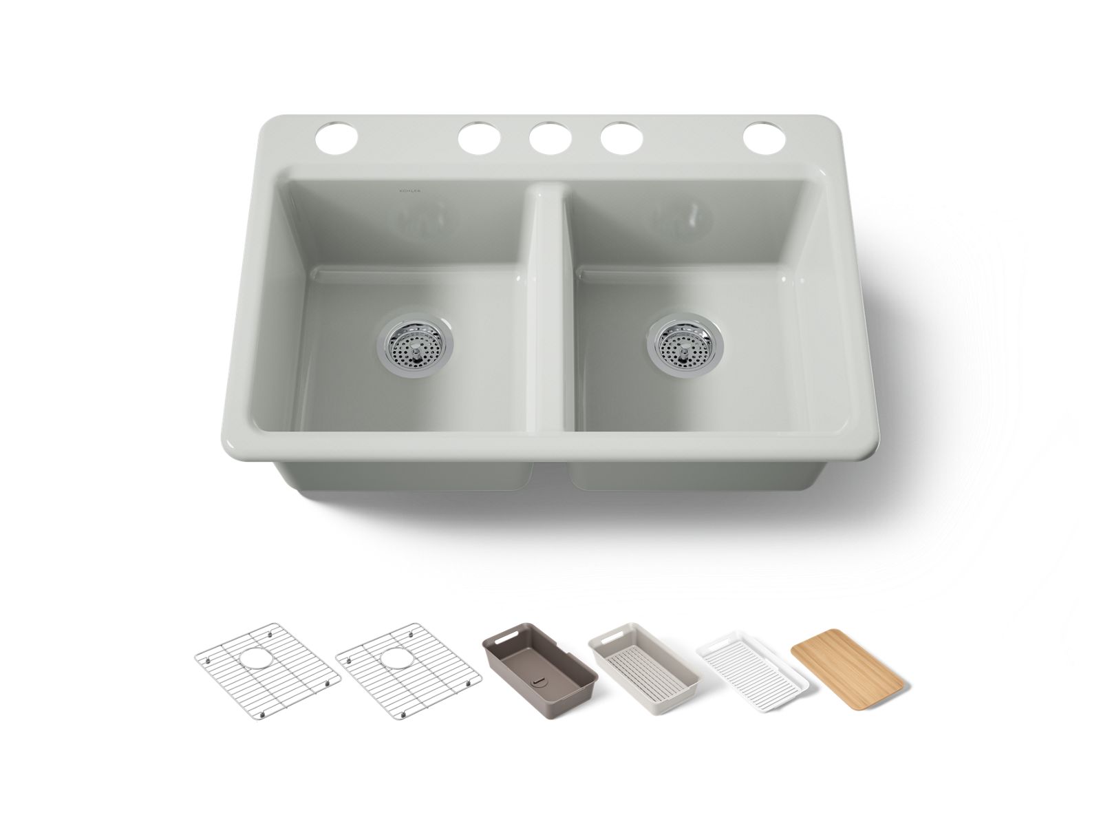 Riverby 33" undermount double-bowl workstation kitchen sink