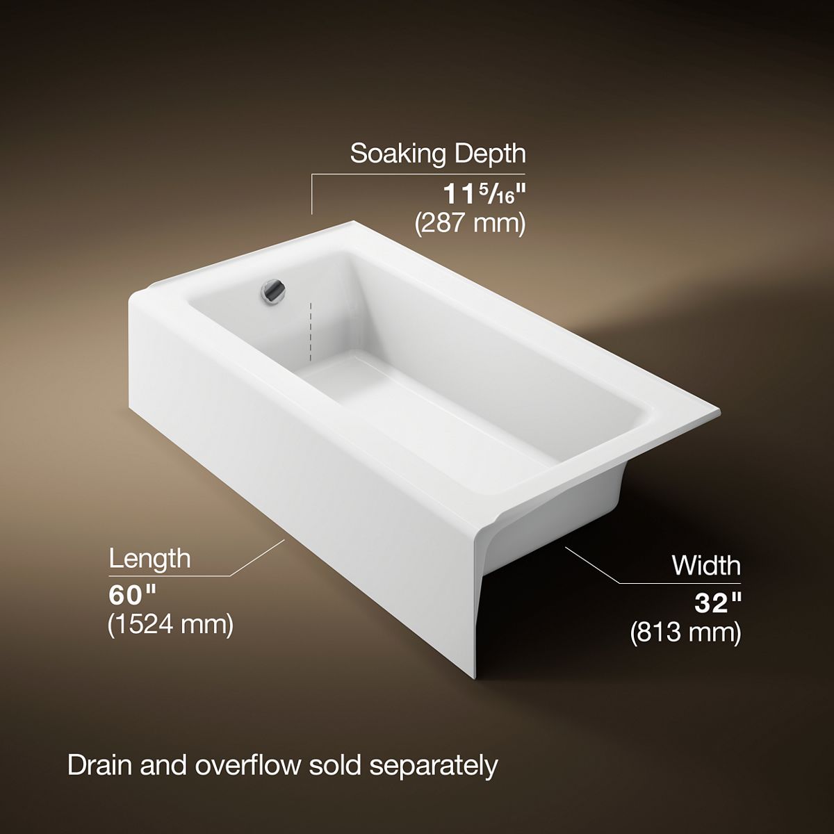3/4 view of product with dimensions