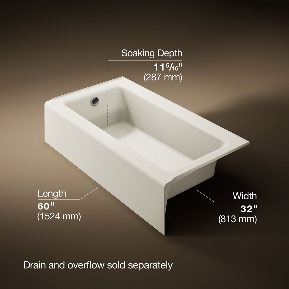 3/4 view of product with dimensions