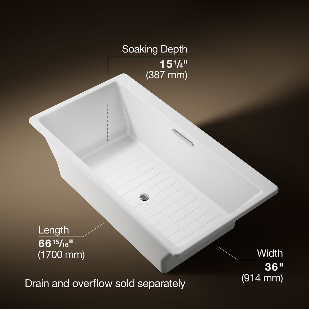 3/4 view of product with dimensions
