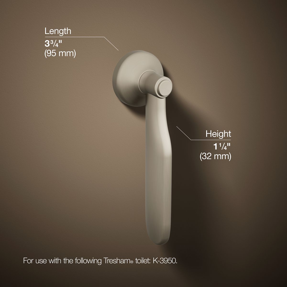 3/4 view of product with dimensions
