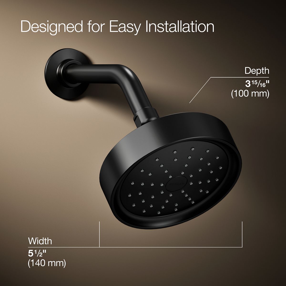 3/4 view of product with dimensions