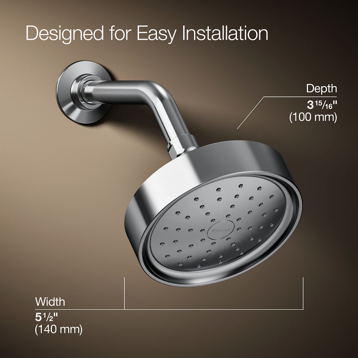 3/4 view of product with dimensions