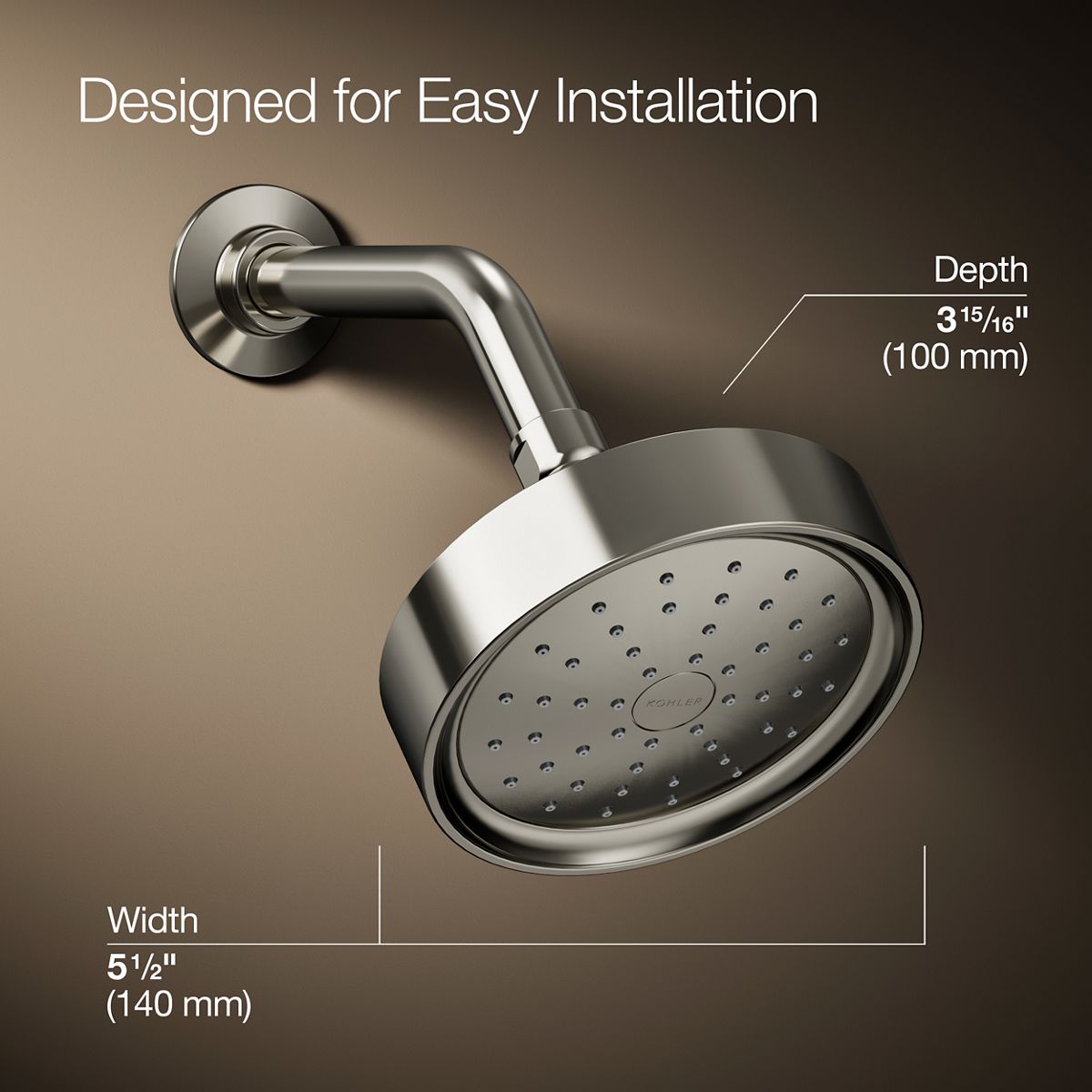 3/4 view of product with dimensions
