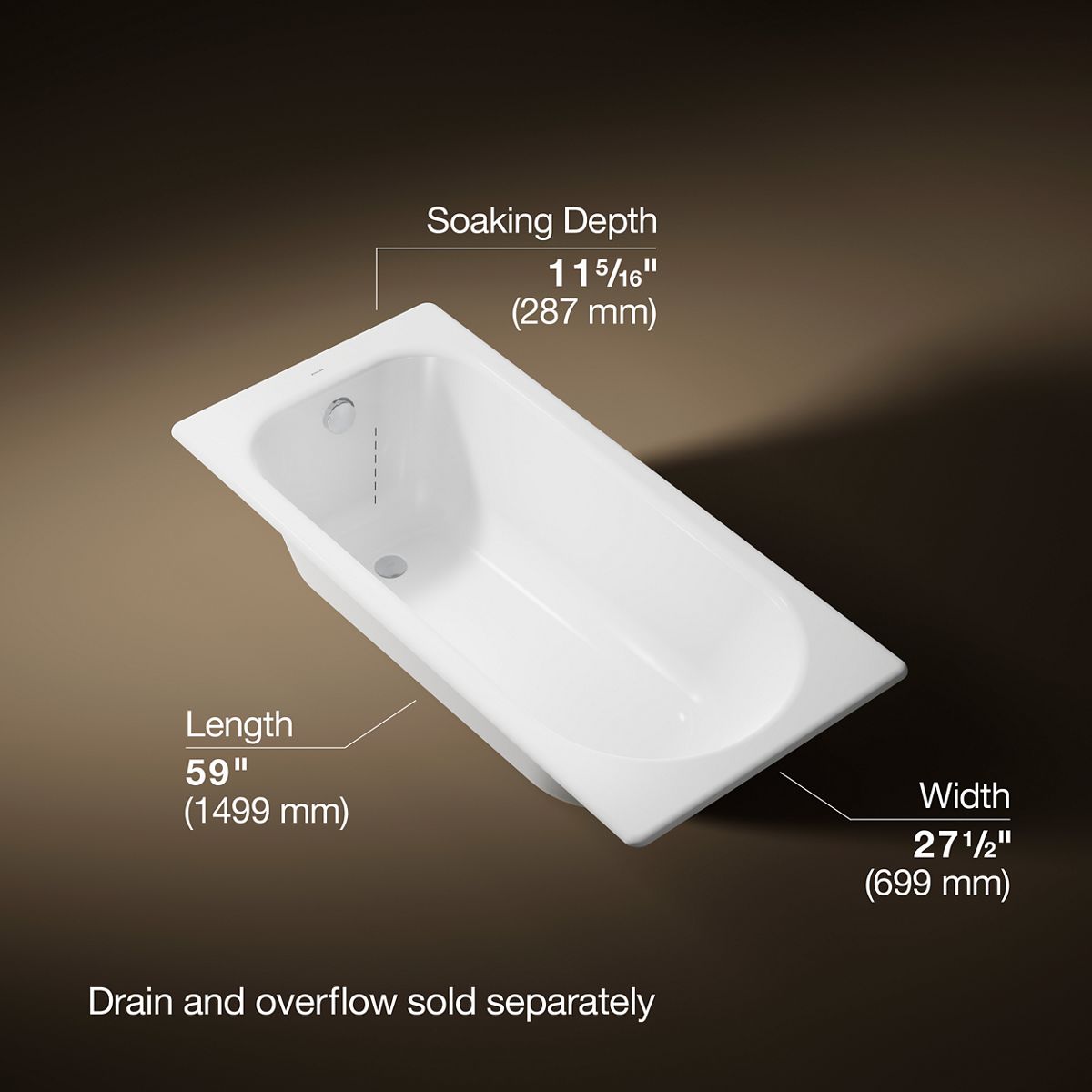3/4 view of product with dimensions