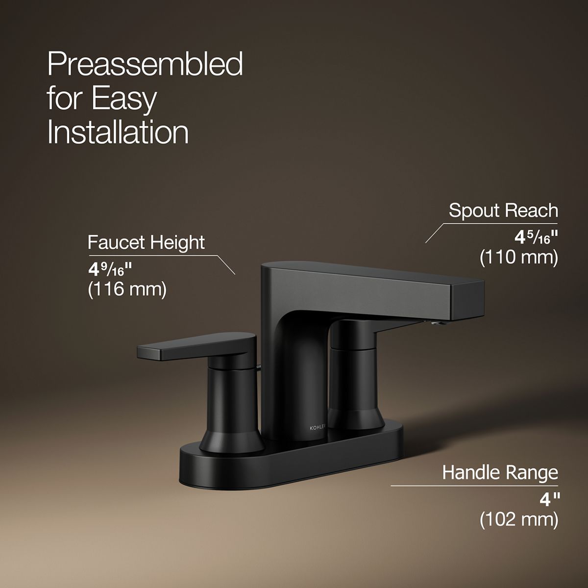 3/4 view of product with dimensions