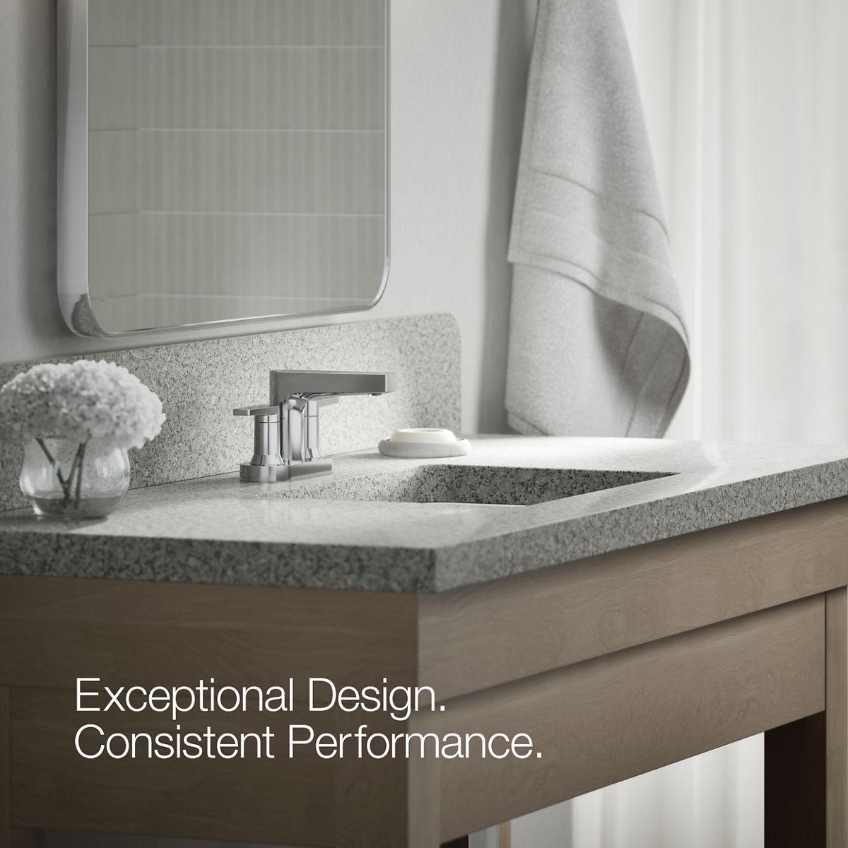 Taut Centerset Bathroom Sink Faucet | K-97031-4 | KOHLER