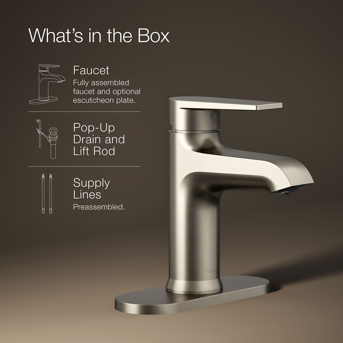 Hint Single-Handle Bathroom Sink Faucet | K-97061-4 | KOHLER