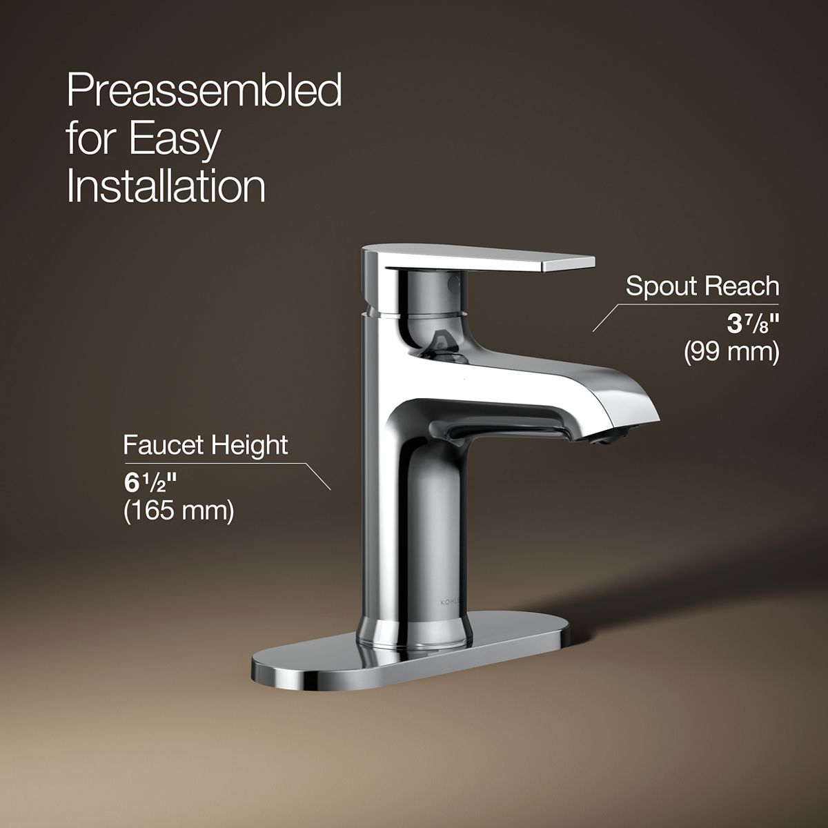 3/4 view of product with dimensions