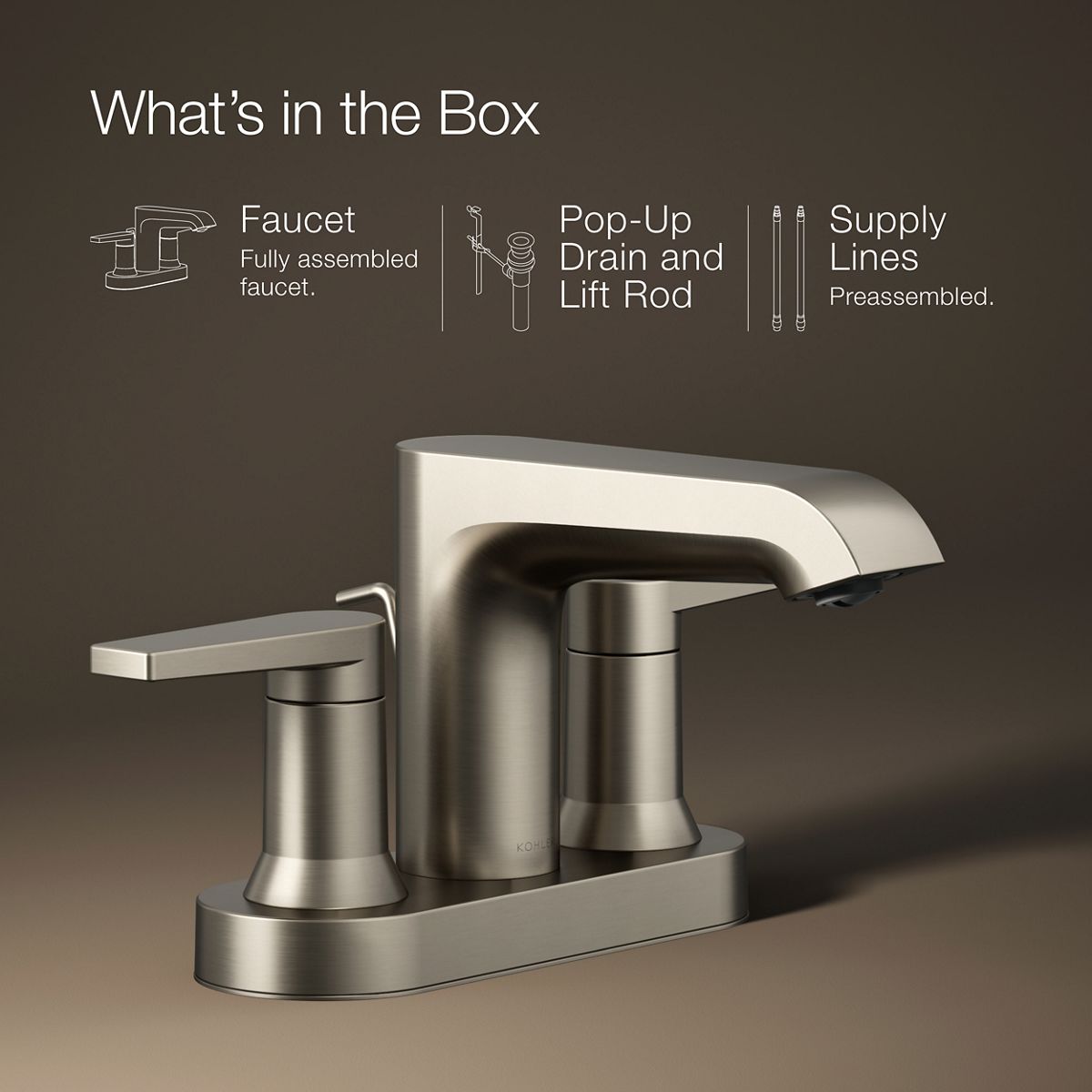 KOHLER | 97094-4 | Hint™| Centerset bathroom sink faucet, 1.2 gpm