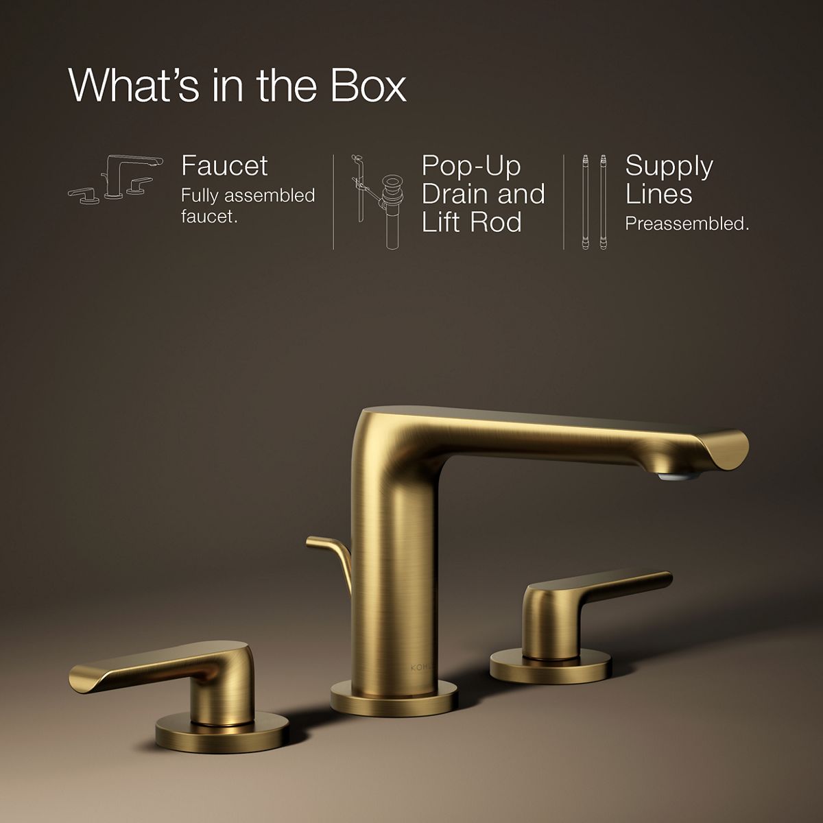 KOHLER | K-97352-4 | Avid Widespread Bathroom Sink Faucet