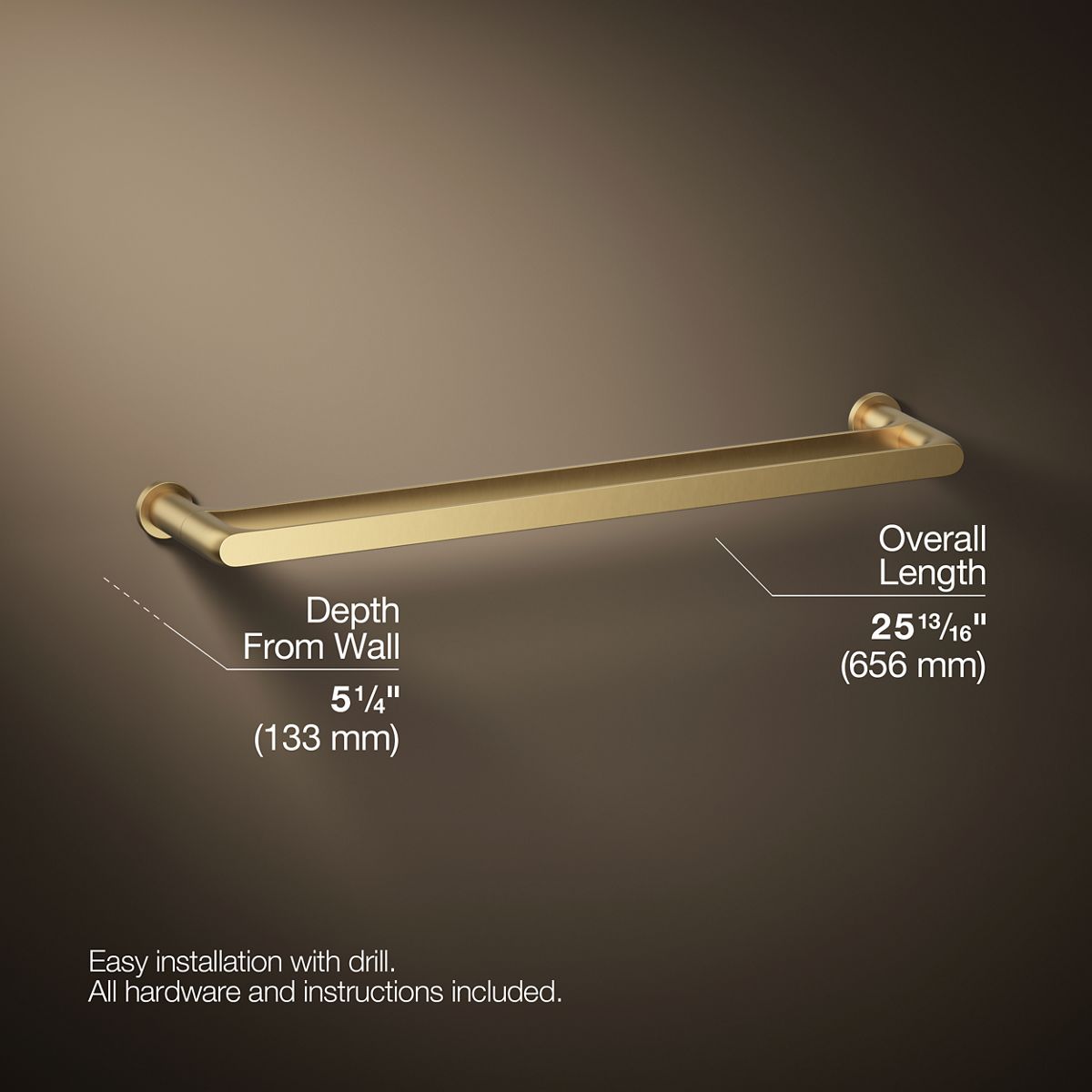 3/4 view of product with dimensions