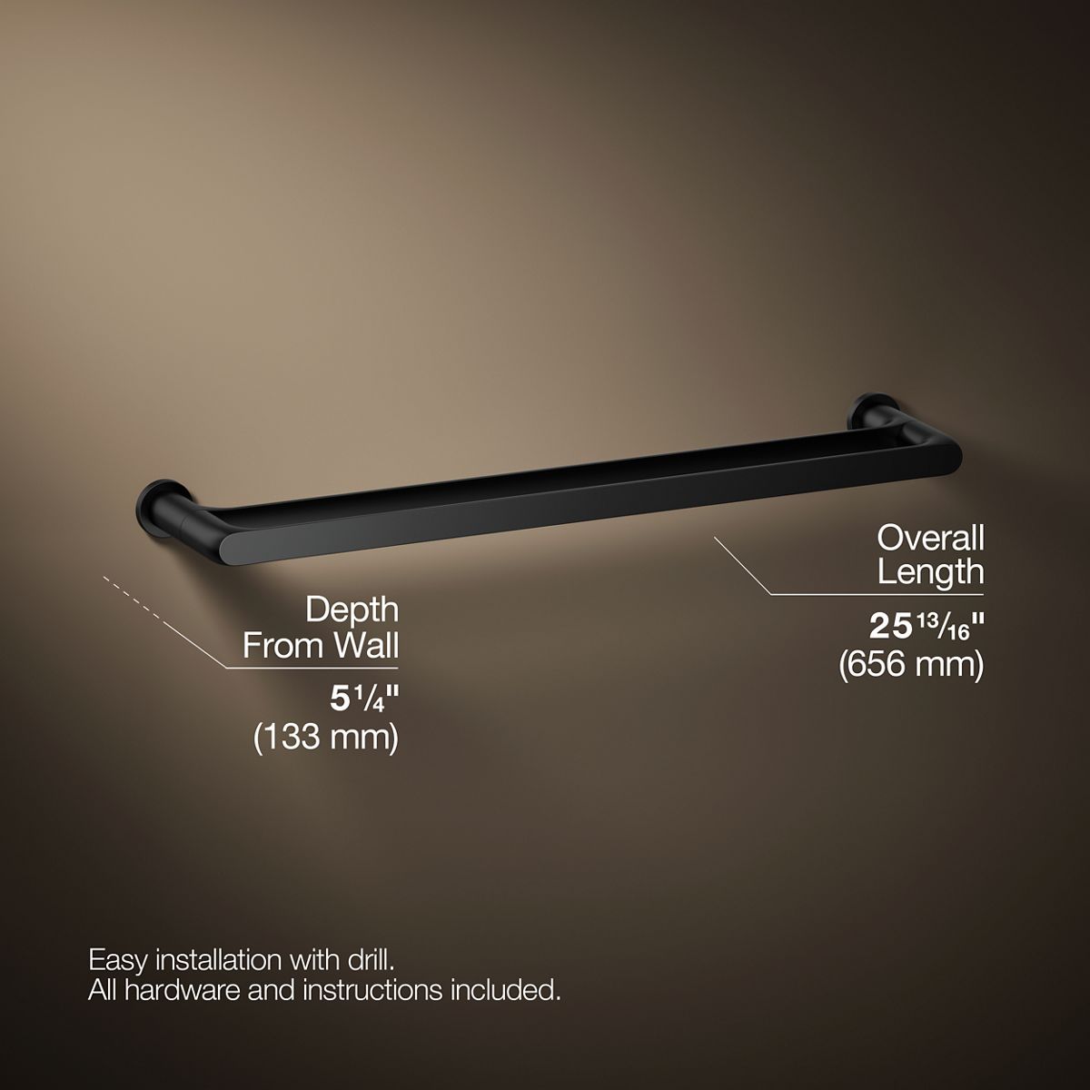 3/4 view of product with dimensions