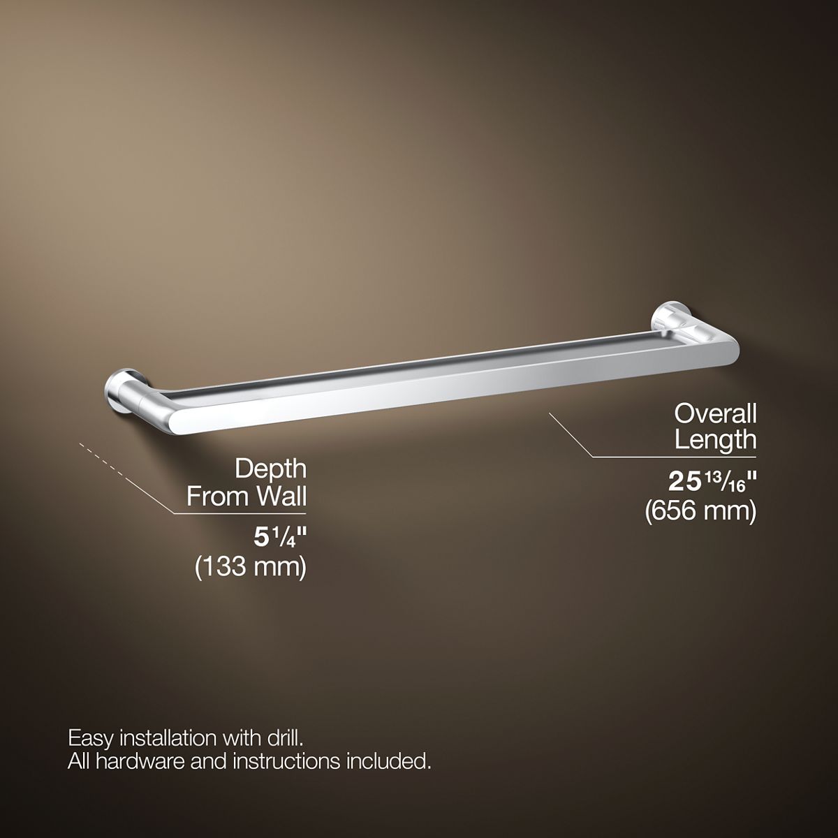 3/4 view of product with dimensions