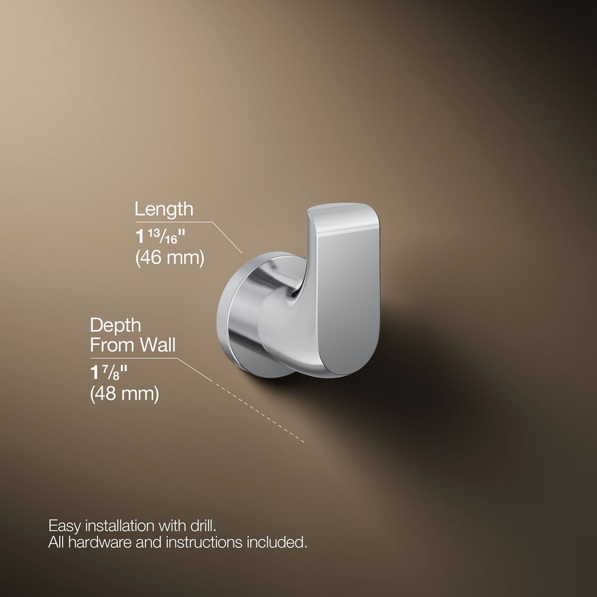 3/4 view of product with dimensions