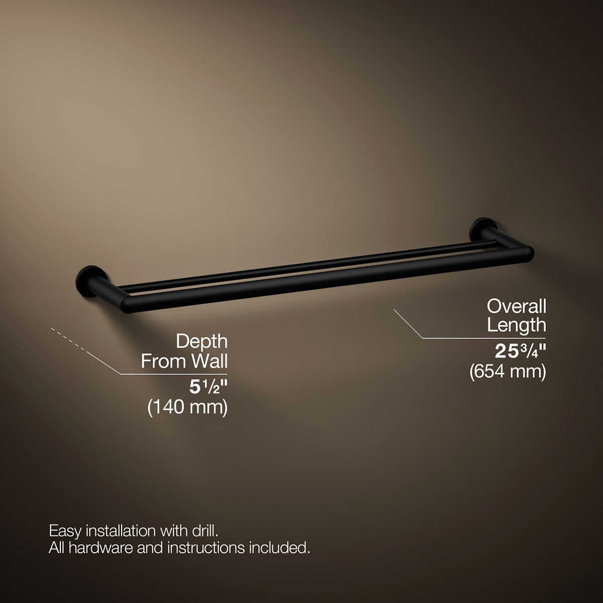 3/4 view of product with dimensions