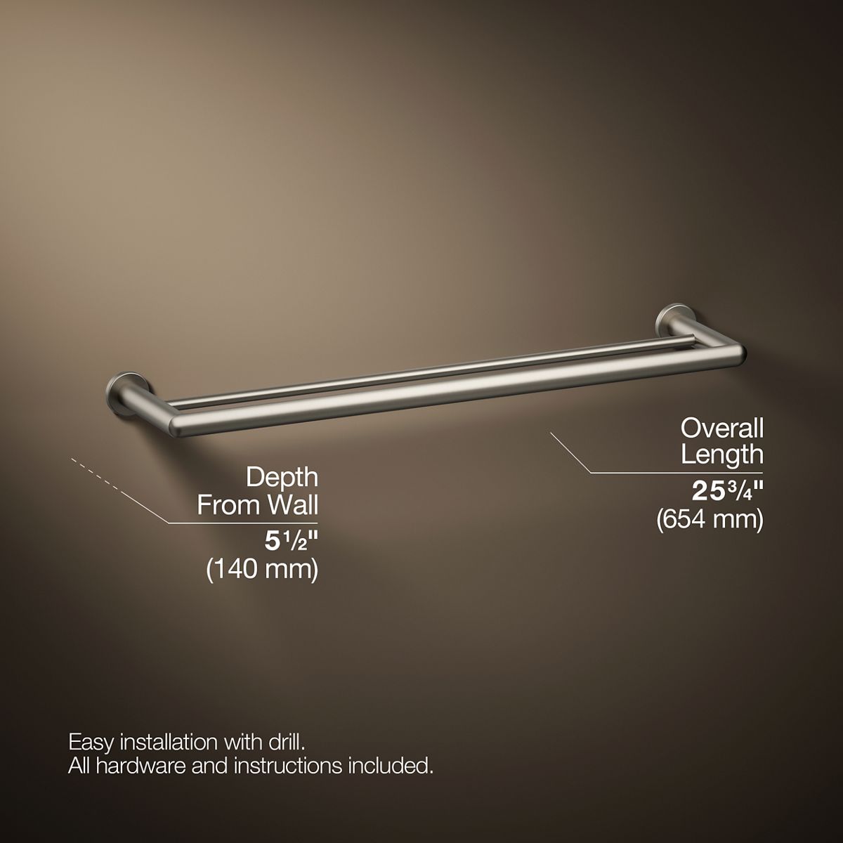 3/4 view of product with dimensions