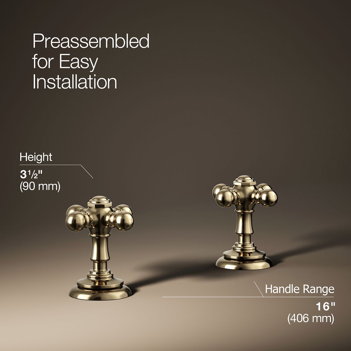 Artifacts Bathroom Sink Cross Handles | K-98068-3 | KOHLER