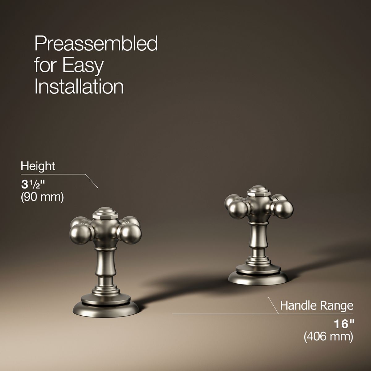 3/4 view of product with dimensions