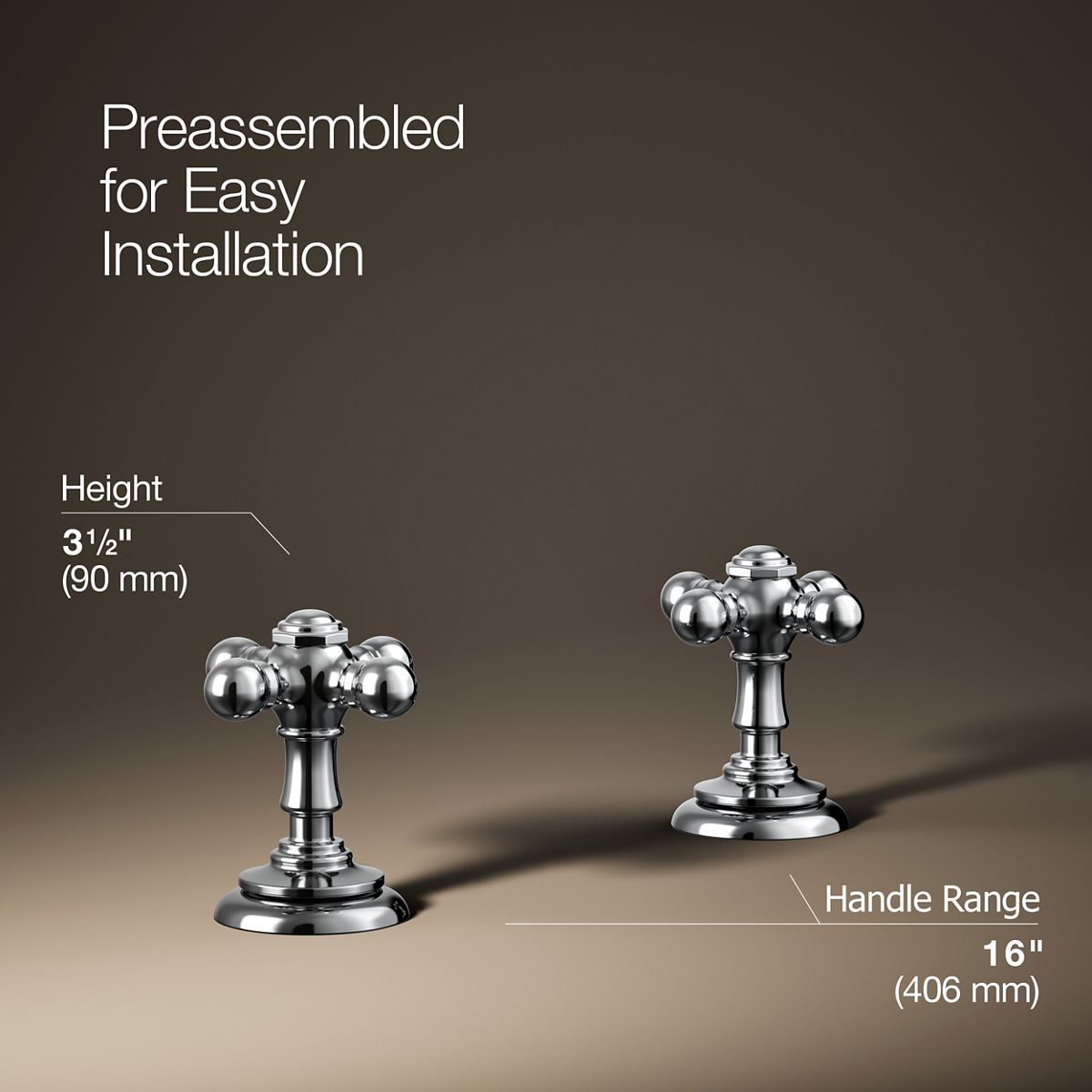 3/4 view of product with dimensions
