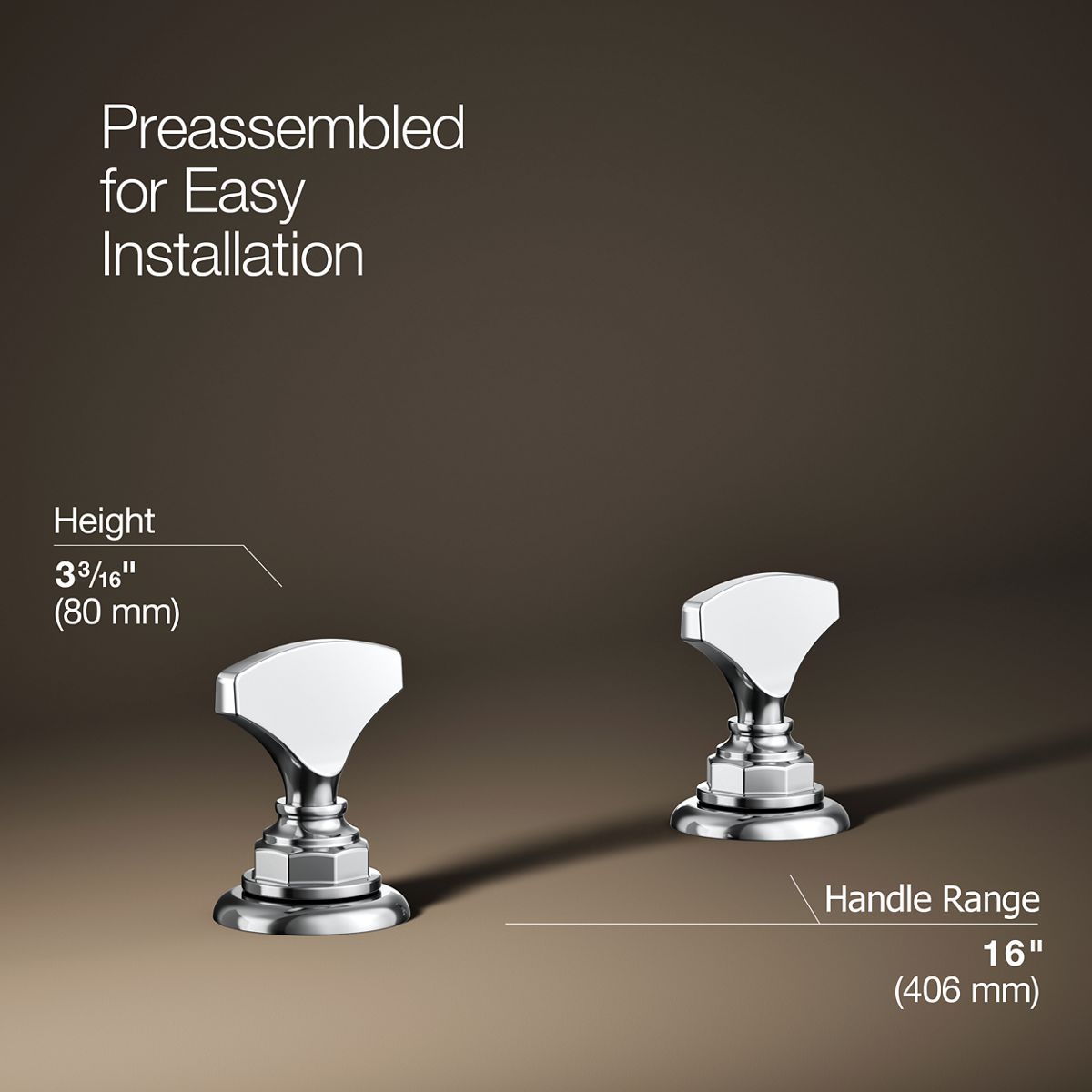 3/4 view of product with dimensions