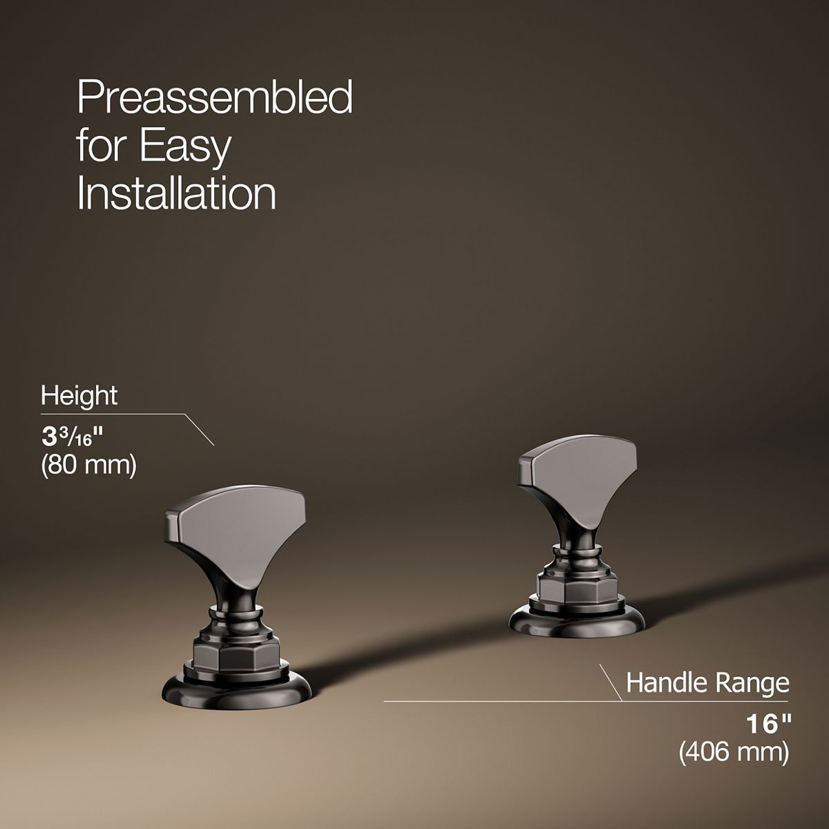3/4 view of product with dimensions