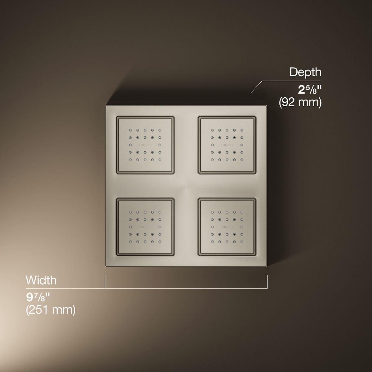 Yuuna♡＊ Watertile Rain Overhead Shower Panel with Four 22-Nozzle