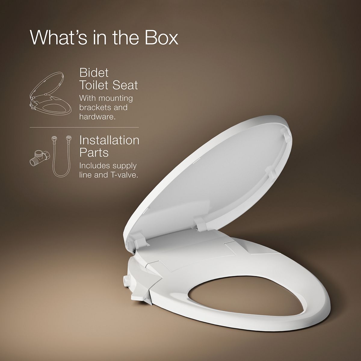 Purewash Elongated Manual Bidet Toilet Seat | K-98804 | KOHLER