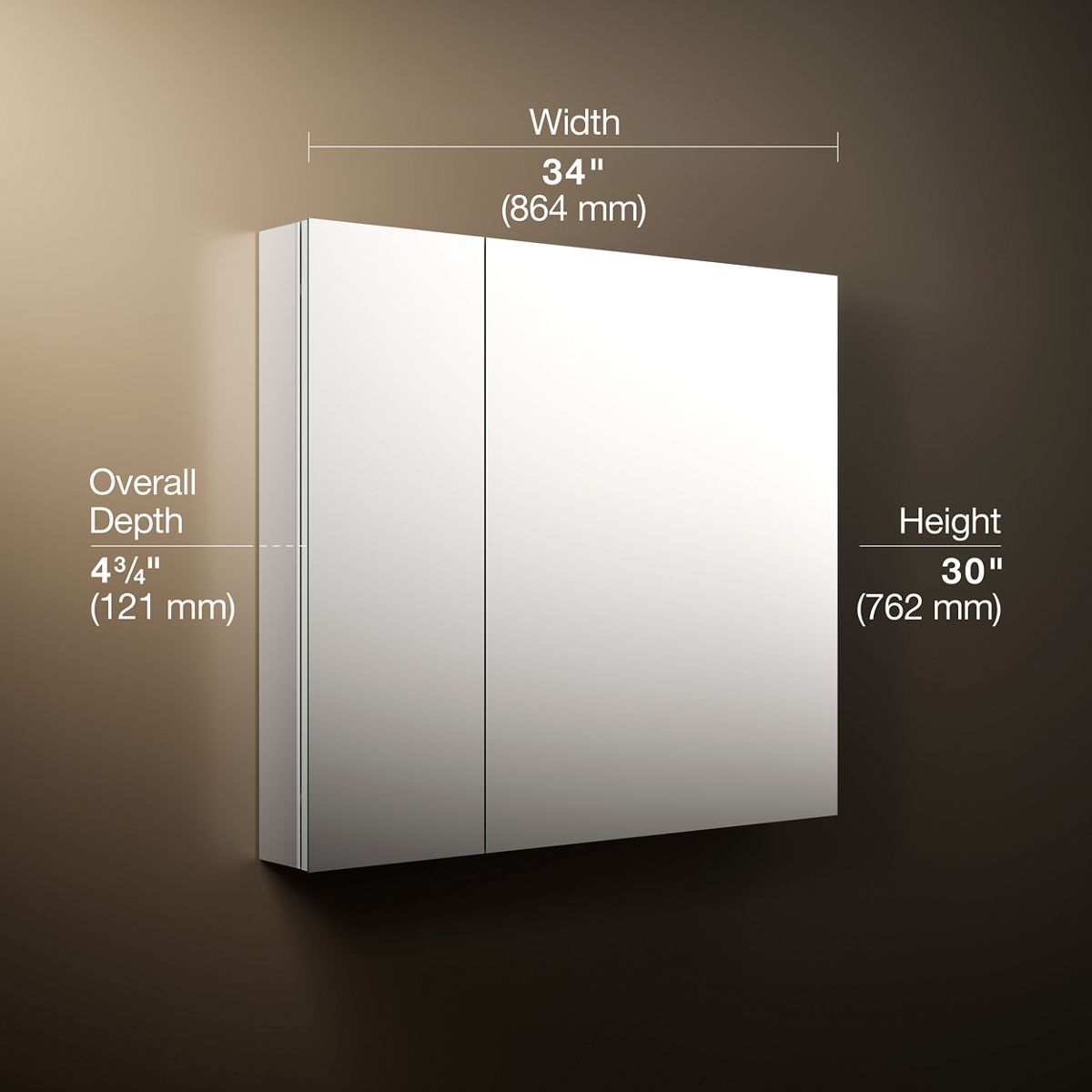 Verdera Medicine Cabinet with Double Mirrored Doors | K-99009 | KOHLER