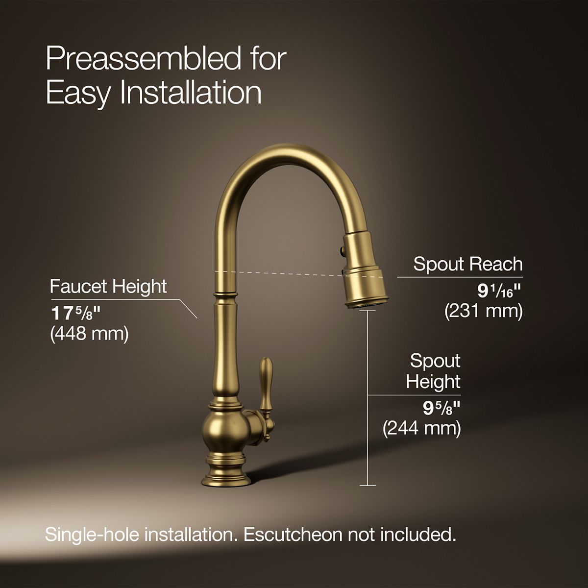 3/4 view of product with dimensions